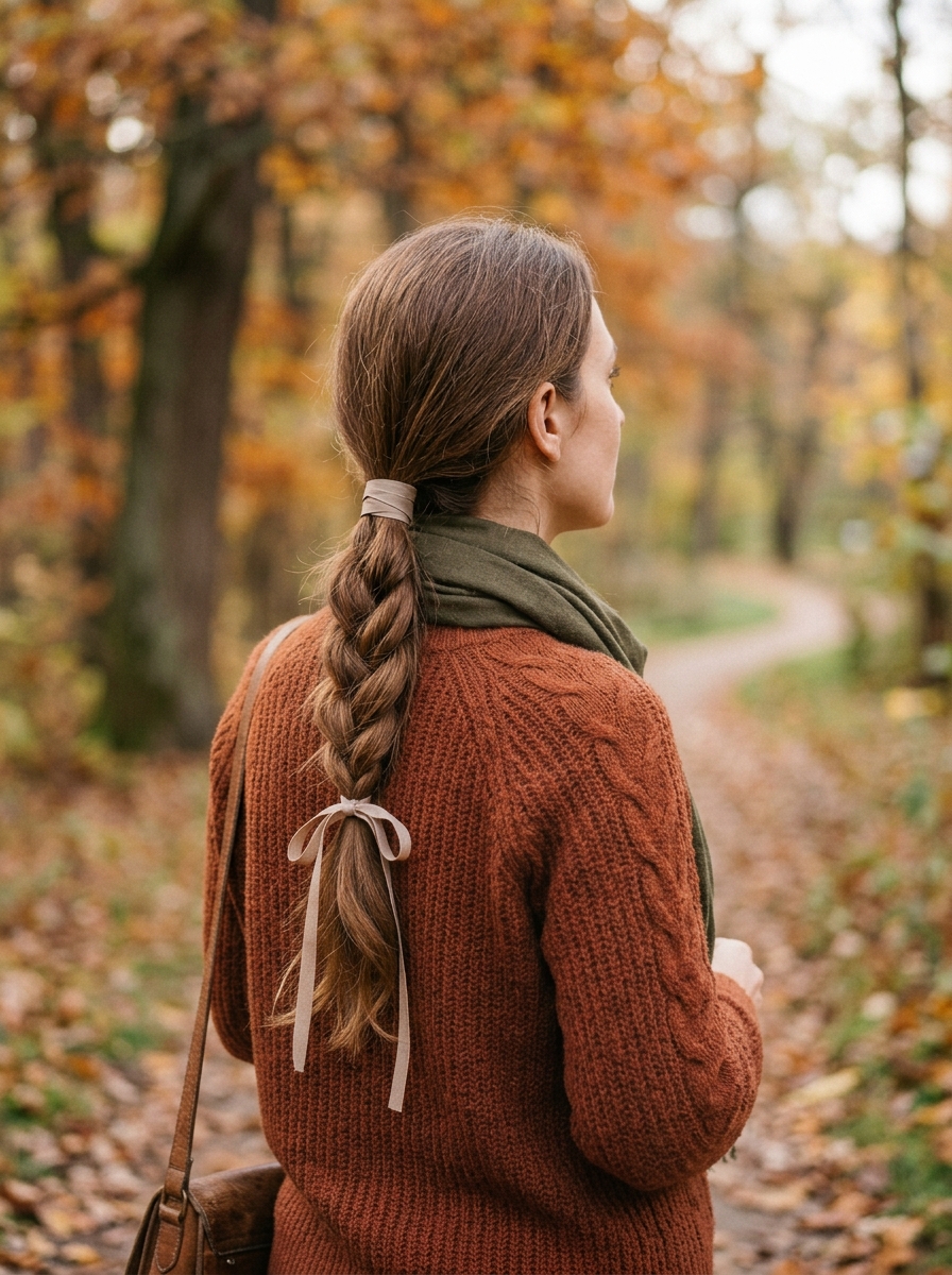 Low Bun mit weichen Frontsträhnen als Herbst Frisuren Inspiration 2026